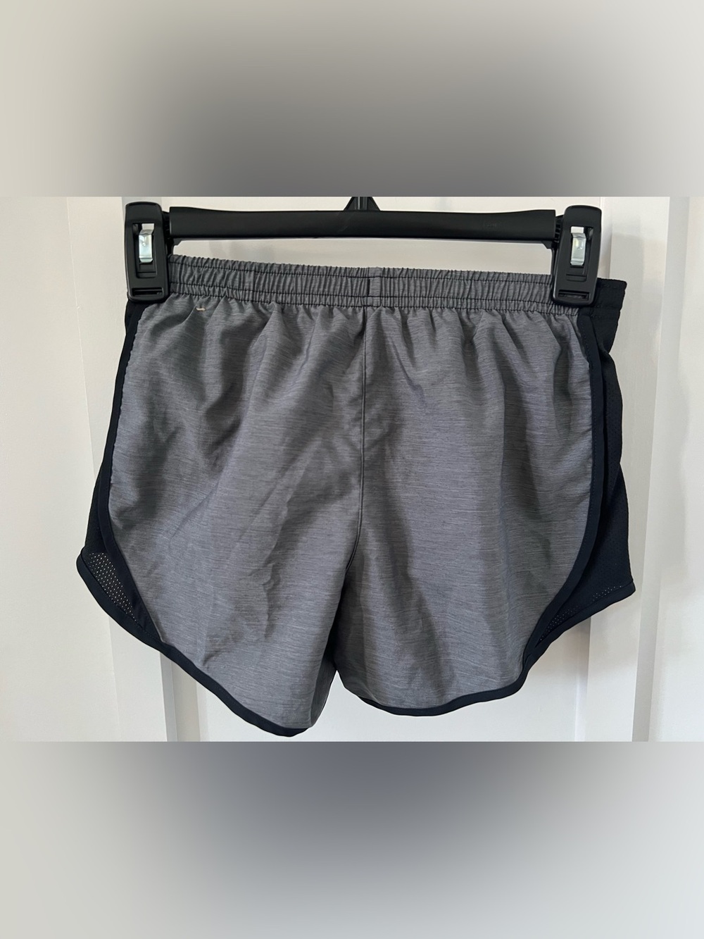 Nike Girl’s Grey Athletic Running Shorts with Black Trim - Picture 2 of 5
